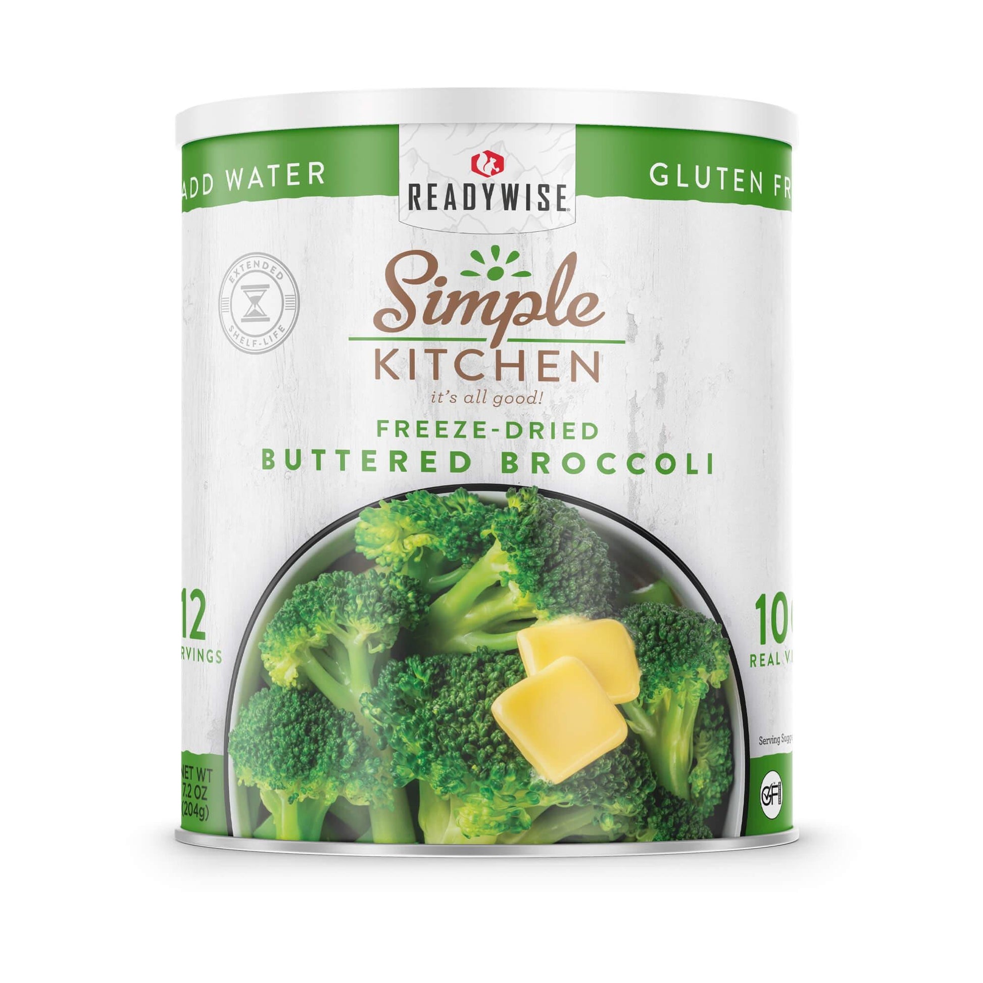 Freeze-Dried Buttered Broccoli - 12 Serving #10 Can - Simple Kitchen Foods