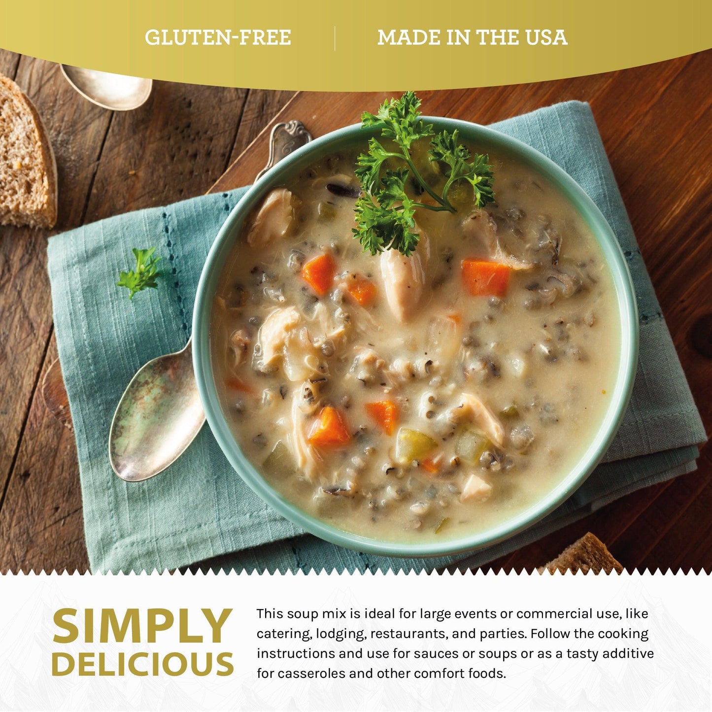 Chicken & Rice Soup Mix - 18 Servings per Pouch - Simple Kitchen Foods