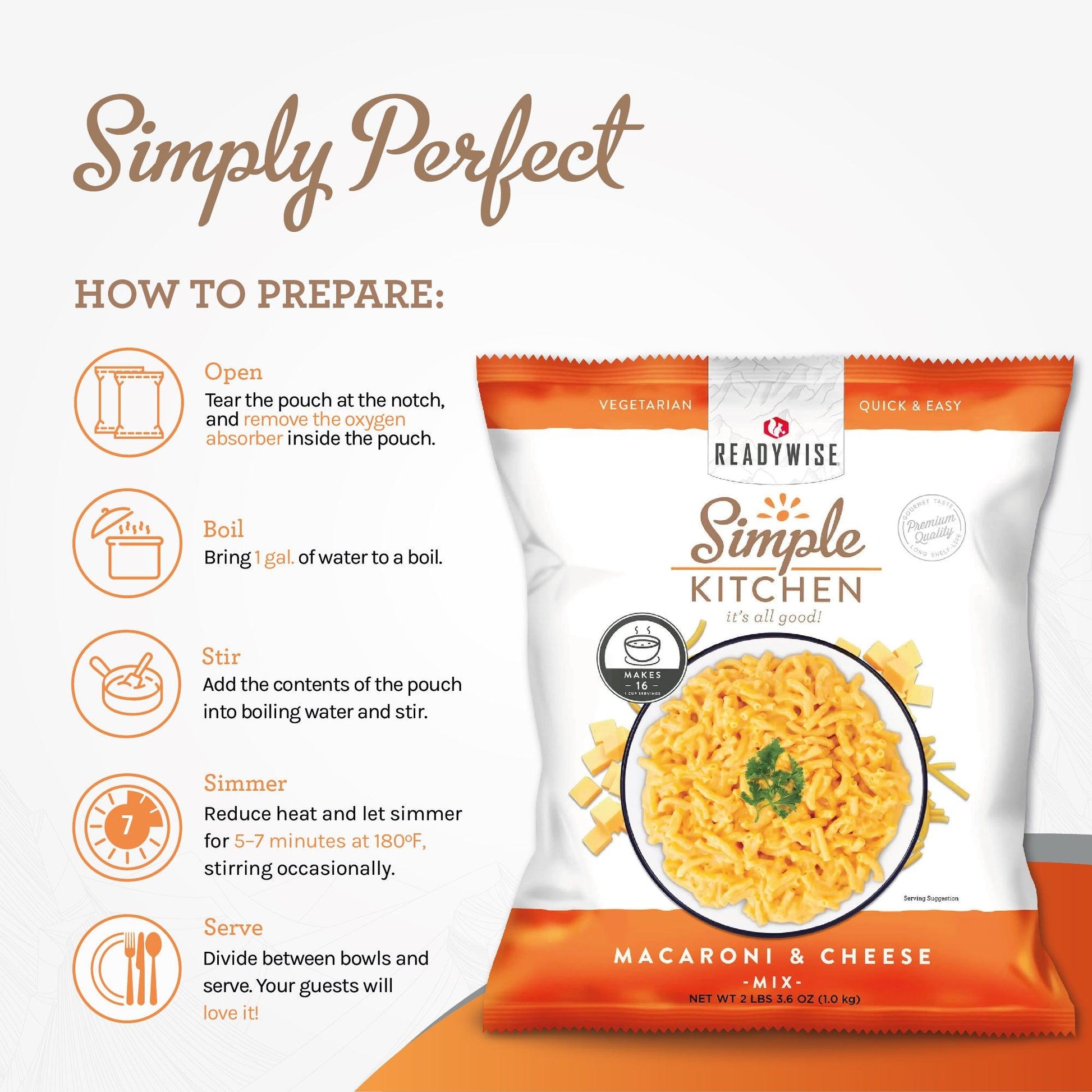 Macaroni & Cheese Mix - 16 Servings per Pouch - Simple Kitchen Foods