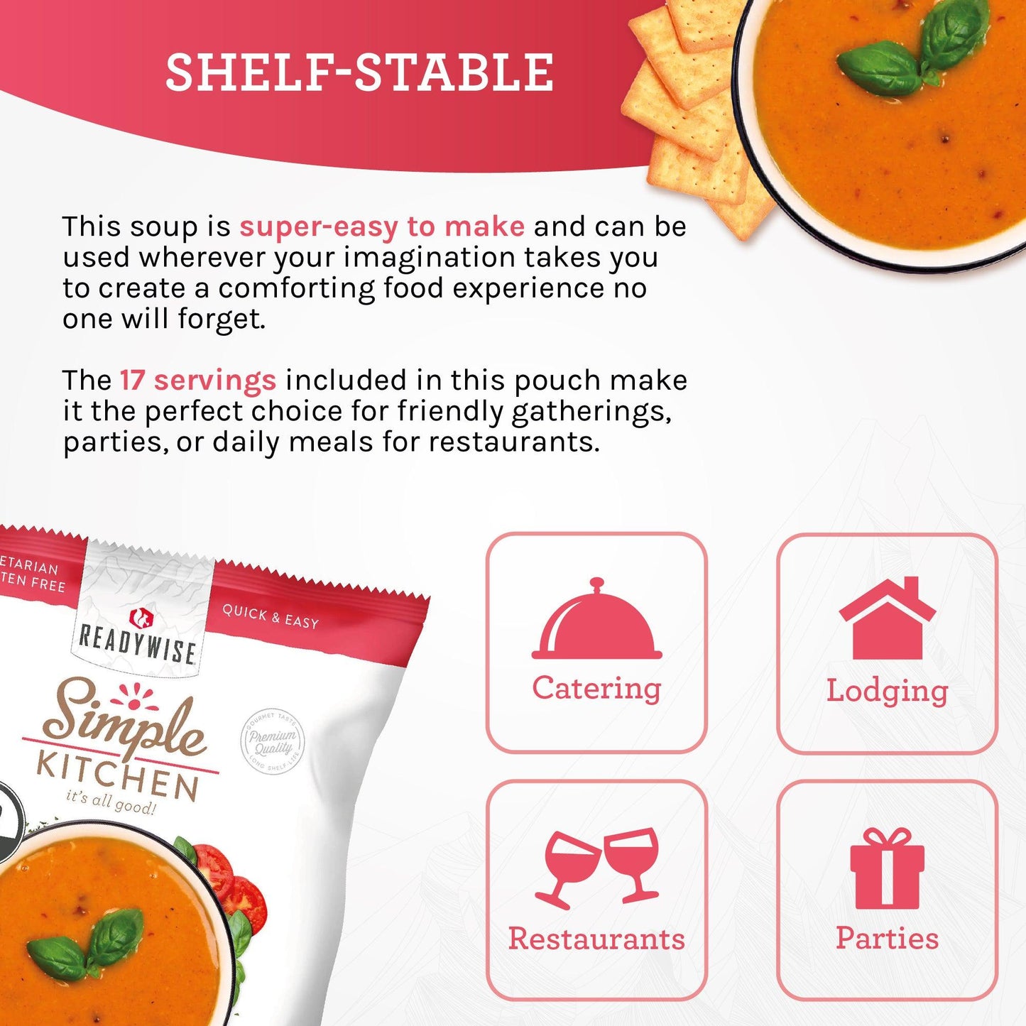 Tomato Basil Soup Mix - 17 Servings per Pouch - Simple Kitchen Foods