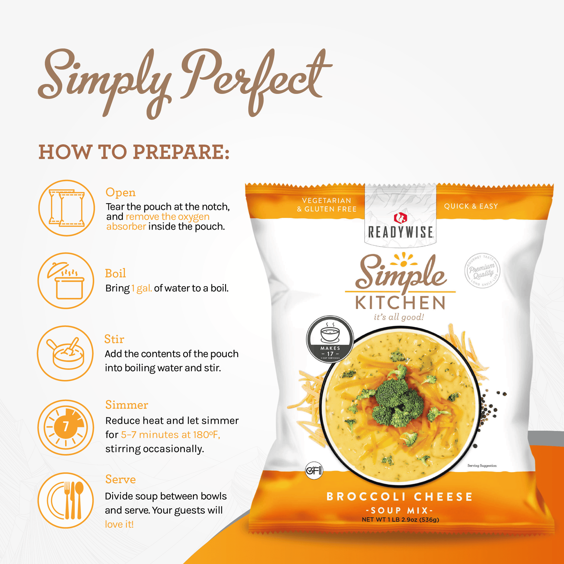 Broccoli Cheese Soup Mix - 17 Servings per Pouch - Simple Kitchen Foods