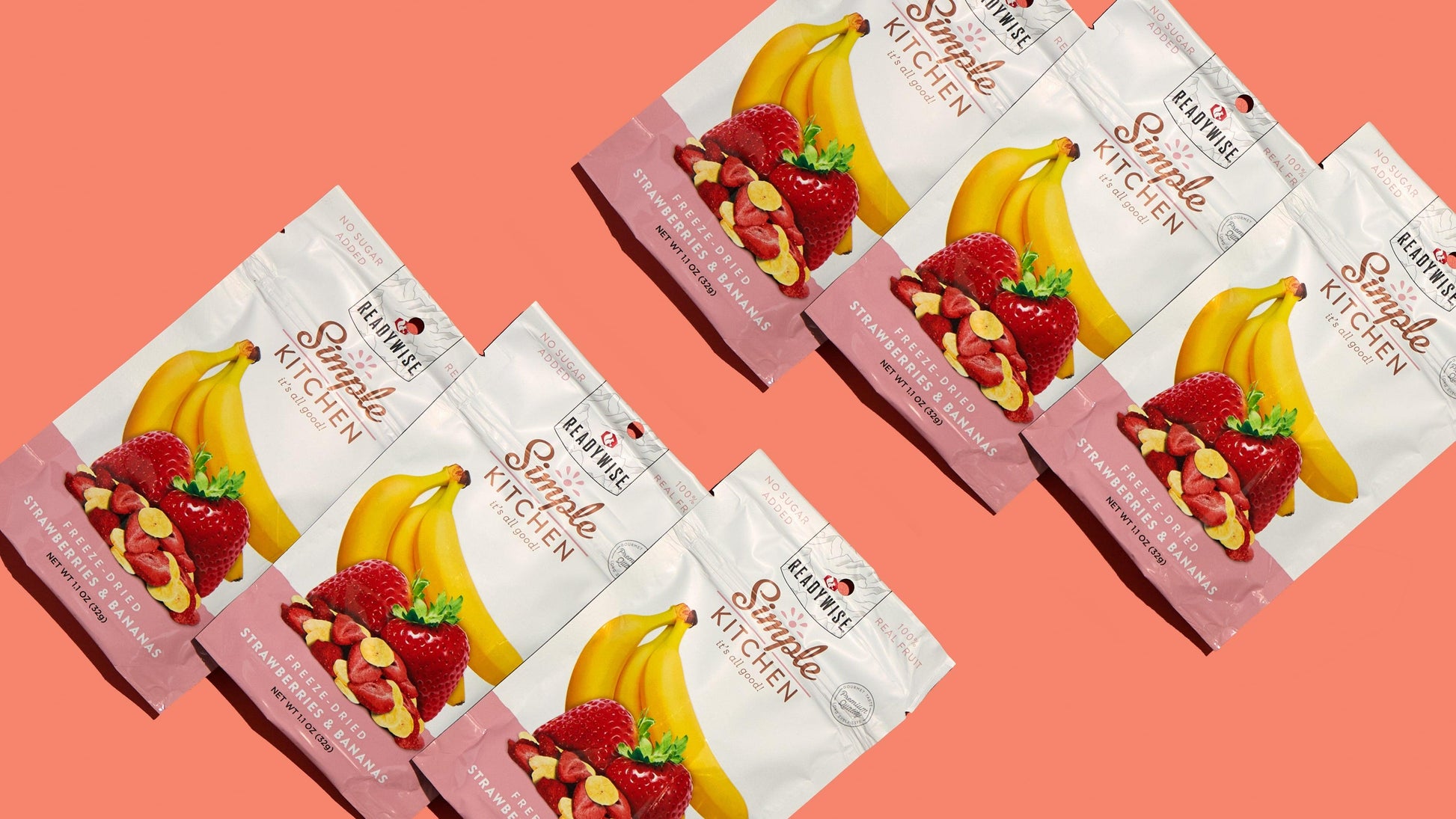 Freeze-Dried Strawberries & Bananas - 6 Pack - Simple Kitchen Foods